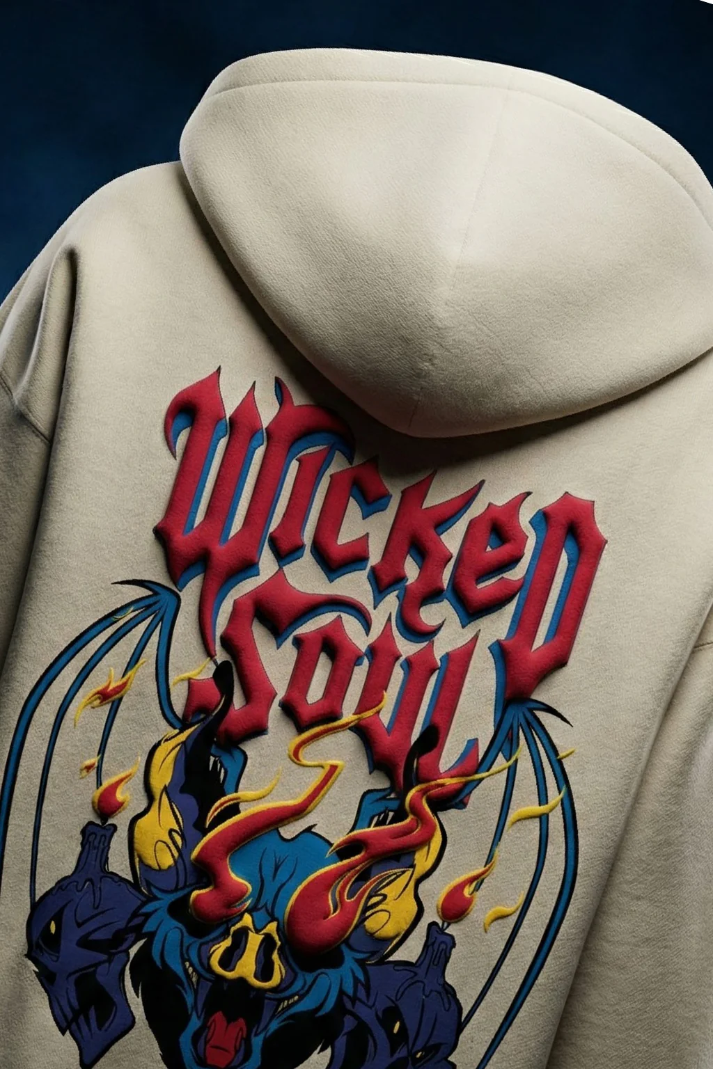 Wicked Soul Marshmallow Oversized Puff Printed Exclusive Hoodie - Image 8