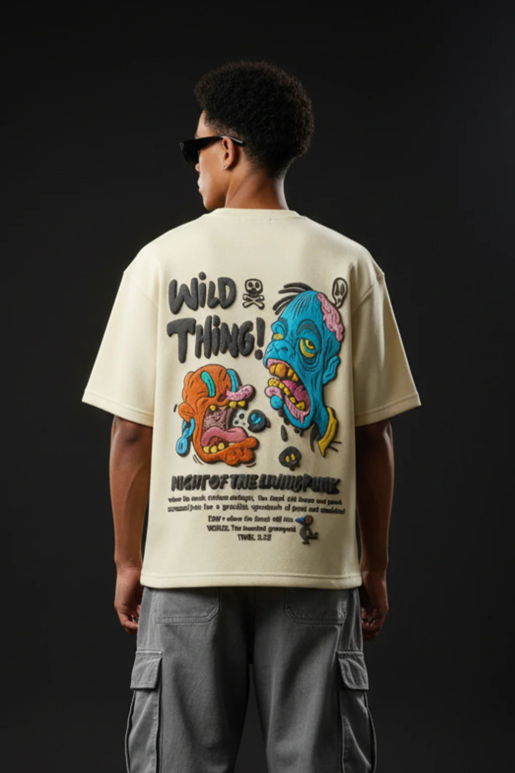 Wild Thing Swan White Oversized Puff Printed Exclusive T-shirt - Image 3
