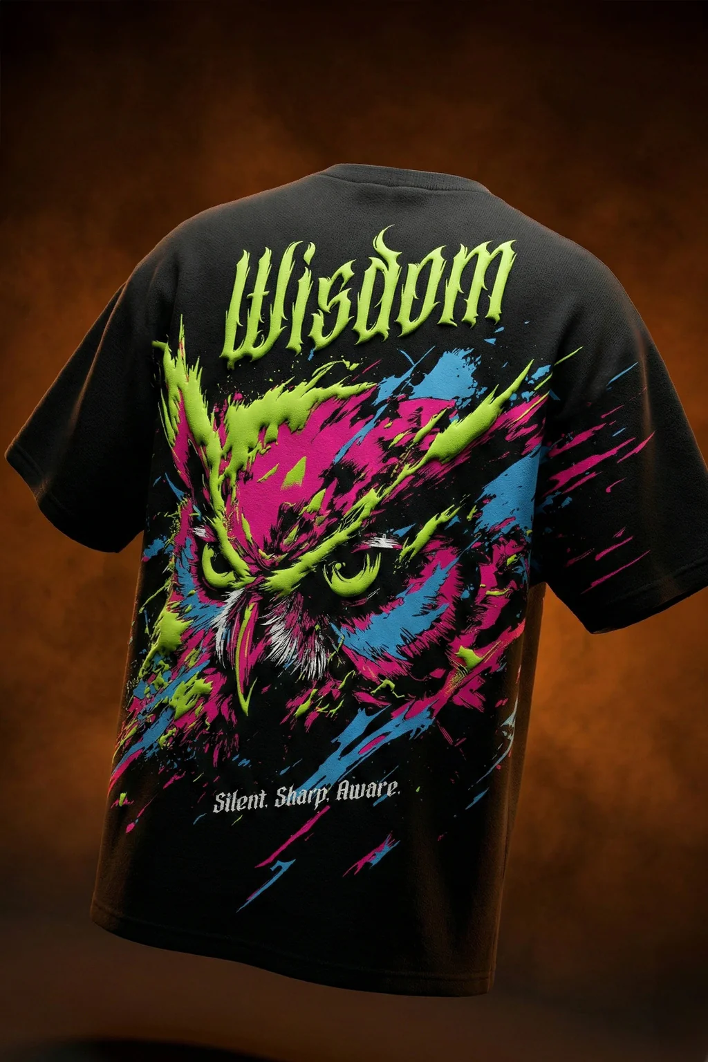 Wisdom Black 3D Puff Print Exclusive T-shirt Supreme Edition - Image 2