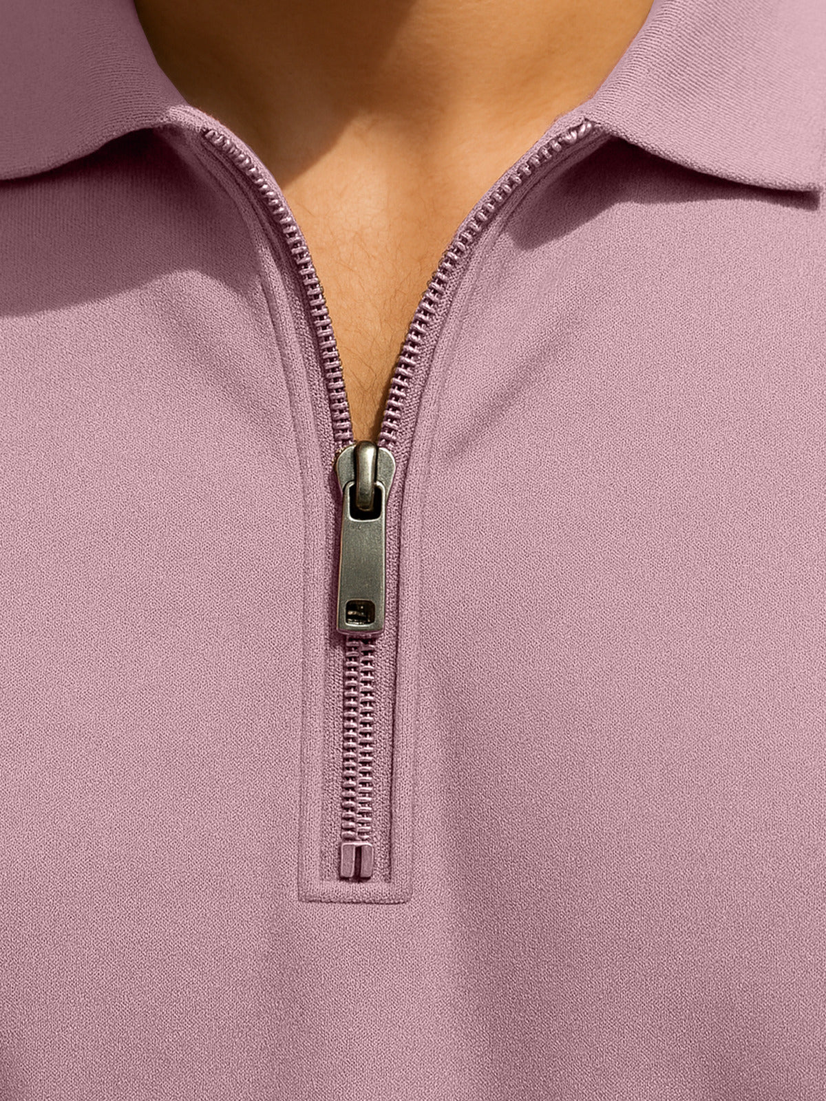 Zephyr Pique Plain Regular Fit Zipper Polo T-shirt - Image 4